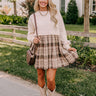 Fall Festivities Plaid Mini Dress in French Vanilla Image - 1