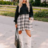 Fall Festivities Plaid Mini Dress in Black Image - 1