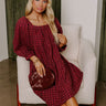 Pumpkin Spice Cutie Plaid Mini Dress in Wine Image - 1