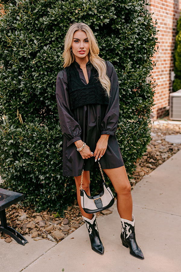 Boho Belle Two Piece Mini Dress in Black Image - 3