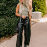 The Reagan High Waist Faux Leather Pants in Black Image - 1