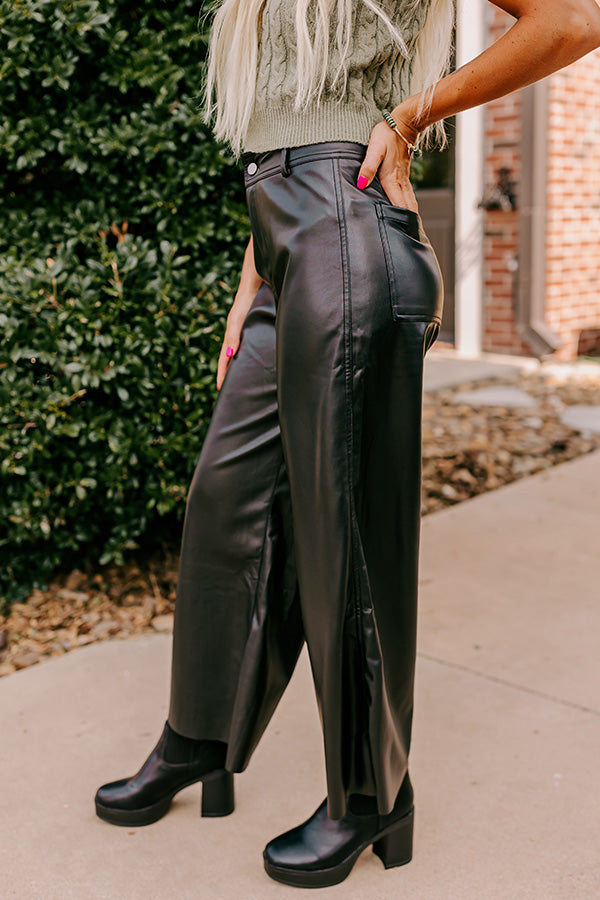 Obsidian Flow – High Waist Faux Leather Trousers by The Nevermore
