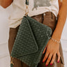 Sweet Melody Woven Faux Leather Clutch in Forest Image - 1