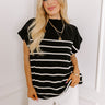 Paris Mornings Stripe Sweater Top in Black Curves Image - 1