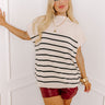 Paris Mornings Stripe Sweater Top in Cream Curves Image - 1