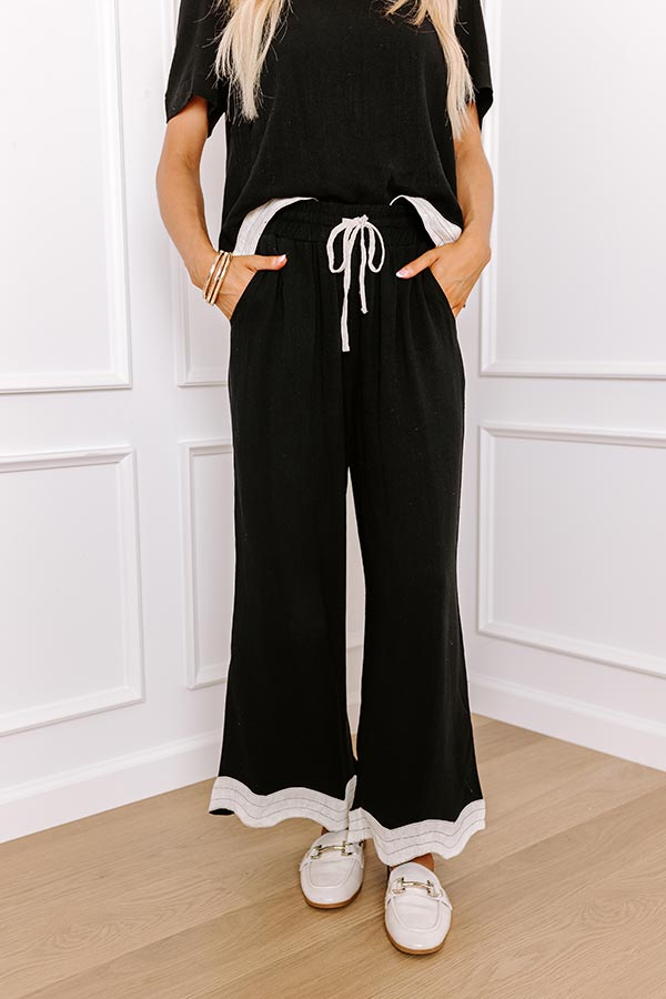 Paris Cafe High Waist Linen-Blend Pants Image - 4