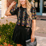 Wildflower Fields Embroidered Sweater Top in Black Image - 1
