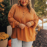Cafe Cutie Henley Tee in Rust Curves Image - 1