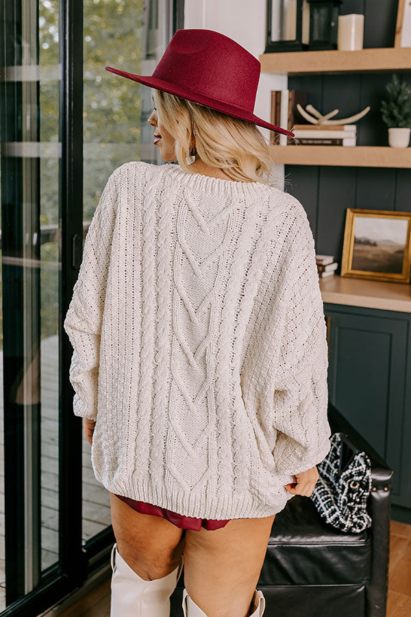 Bring The Sparkle Embellished Cable Knit Sweater Curves Image - 5