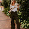 The Phoebe High Waist Wide Leg Pants in Deep Forest Image - 1