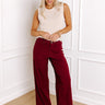 The Phoebe High Waist Wide Leg Pants in Wine Image - 1