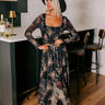 Falling In Love Mesh Floral Midi in Black Image - 1