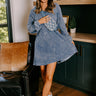 Casual Brunch Mineral Wash Mini Dress in Blue Image - 1