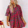 Cider Sippin' Oversized Plaid Mini Dress in Pink Image - 1