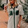 Country Club Cutie Button Down Mini Dress in Deep Forest Image - 1