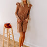 Harvest Harmony Stripe Mini Dress in Camel Image - 1