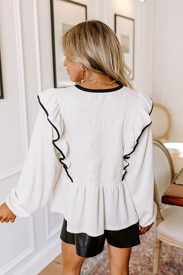 Exclusive Party Ruffle Top in Ivory Image - 3