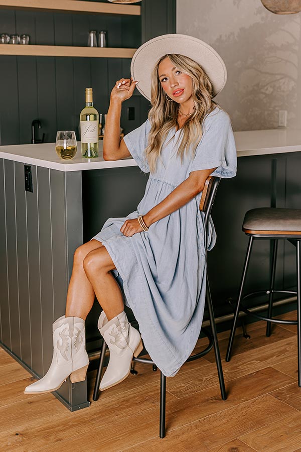 Cafe Brunch Chambray Midi Image - 5