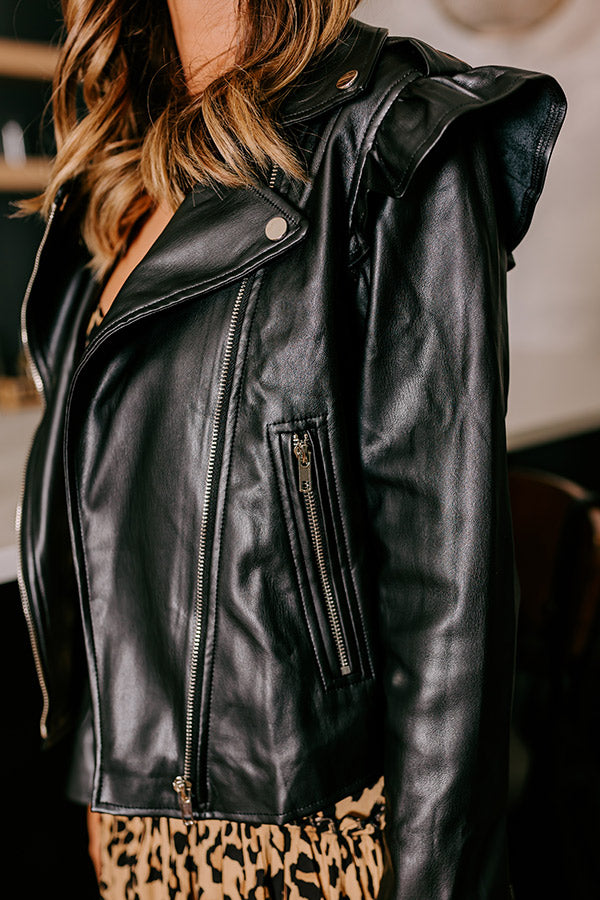 Train To Times Square Faux Leather Jacket – Impressions Online