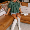 Charm and Charisma Scalloped Top in Hunter Green Image - 1
