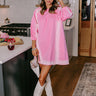 Loving Smiles Denim Mini Dress in Pink Image - 1