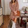 Harvest Cutie Floral Mini Dress in Dark Rust Image - 1