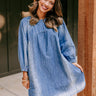 Loving Smiles Denim Mini Dress in Medium Wash Image - 1