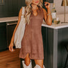 Downtown Broadway Faux Suede Mini Dress In Brown Image - 1