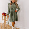 Harvest Harmony Stripe Mini Dress in Olive Image - 1