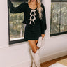 Flirty Feeling Knit Sweater Top in Black Image - 1