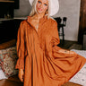 Caramel Kisses Pleated Mini Dress in Cinnamon Image - 1