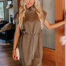 Coffee Run Cutie Mini Dress in Taupe Image - 1