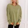 Girl On The Go Vintage Wash Tee in Sage Image - 1