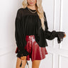 Uptown Allure Chiffon Top in Black Image - 1