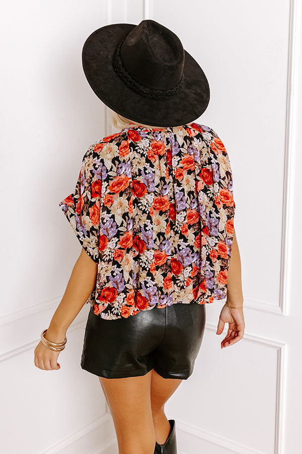 Florals Forward Chiffon Top in Black Image - 5