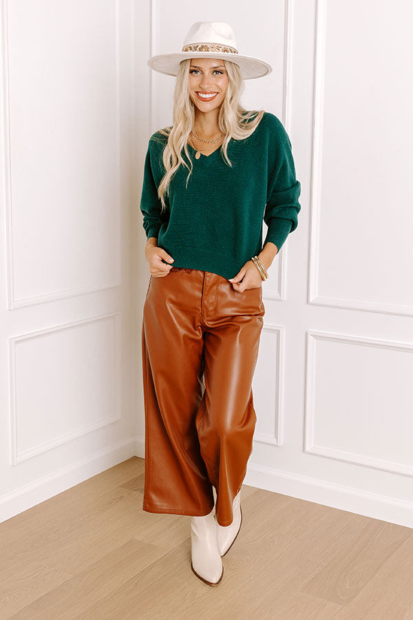 Cosmos and City Lights Sweater Top in Hunter Green Image - 5