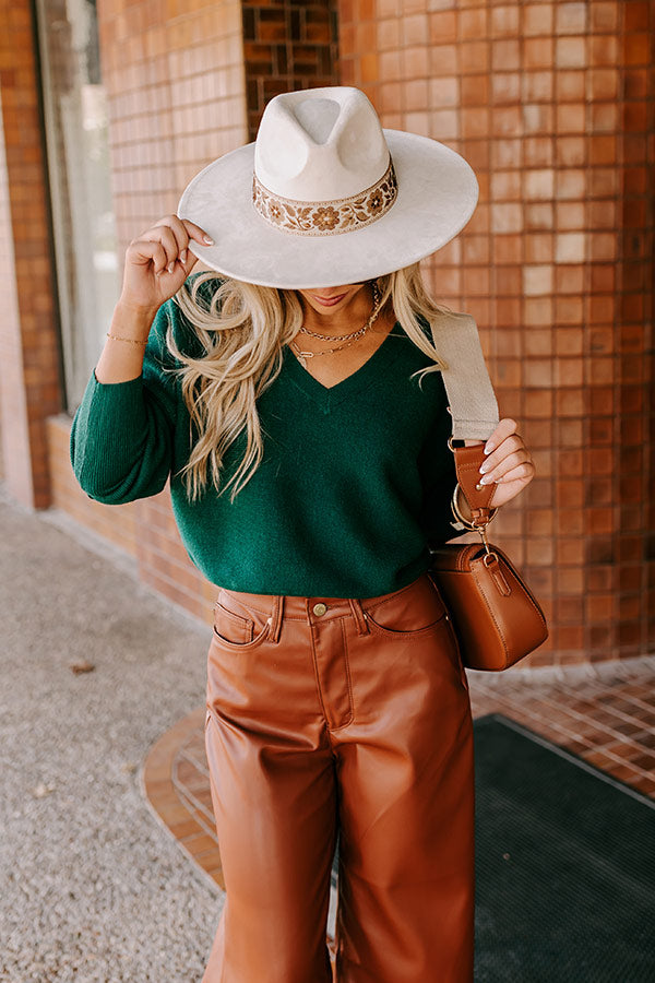 Cosmos and City Lights Sweater Top in Hunter Green Image - 1