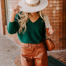 Cosmos and City Lights Sweater Top in Hunter Green Image - 1