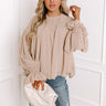 Uptown Allure Chiffon Top in Iced Latte Image - 1