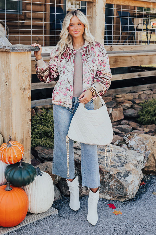 Garden Bliss Velvet Bomber Jacket Image - 5