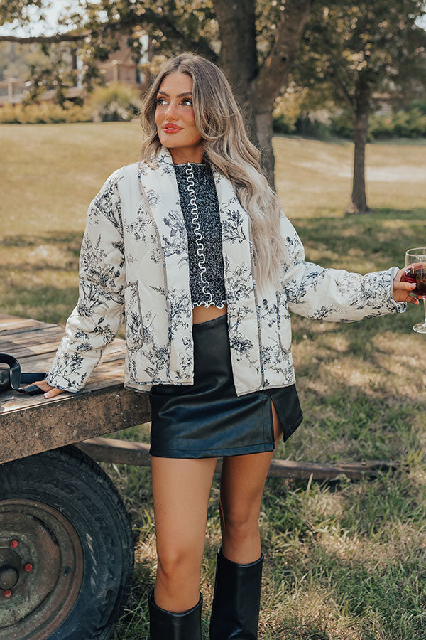 Stellar Style Quilted Floral Jacket Image - 2