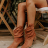 The Emerson Faux Suede Cowboy Boot in Maple Image - 1