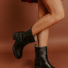 The Ember Faux Leather Moto Boot in Black Image - 1
