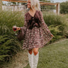 Uptown Cafe Floral Mini Dress in Chestnut Image - 1
