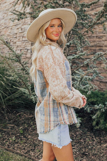 Pumpkin Spice Cutie Oversized Button Up in Camel main image 1