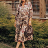 Wine Mixer Meet Up Satin Floral Midi Image - 1
