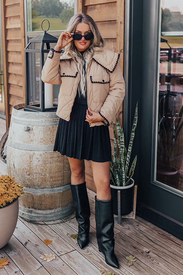 Uptown Girl Quilted Jacket in Khaki Image - 5