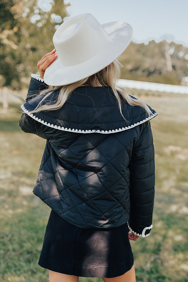 Uptown Girl Quilted Jacket in Black Image - 4