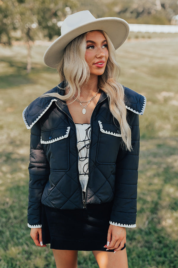 Uptown Girl Quilted Jacket in Black Image - 2