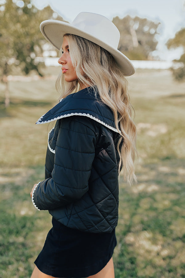 Uptown Girl Quilted Jacket in Black Image - 3